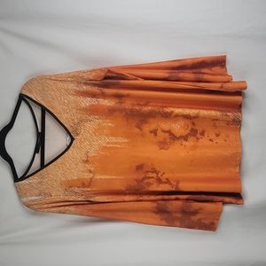 Sakurafina orange long sleeve tunic top sz XL NWT
